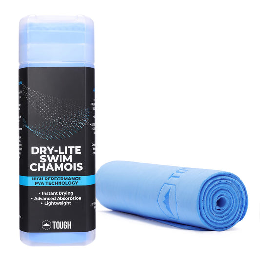 Tough Outdoors Swim Chamois Towel, Swim Towel - Swimmers Chamois Towel Quick Dry - Large - 26" X 17" - Blue