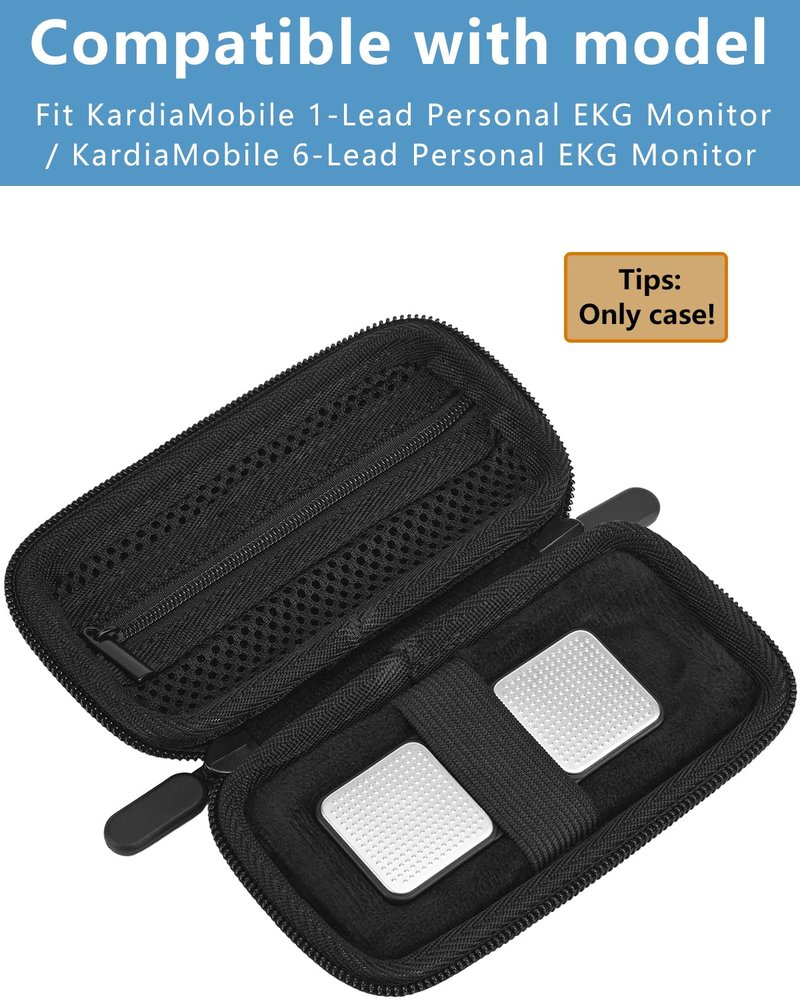 Hassoft Heart Rate Monitor Case - Compatible with KardiaMobile 1-Lead Personal EKG Monitor/KardiaMobile 6-Lead Personal EKG Monitor, Hard Travel Carrying Case, Home Storage Box