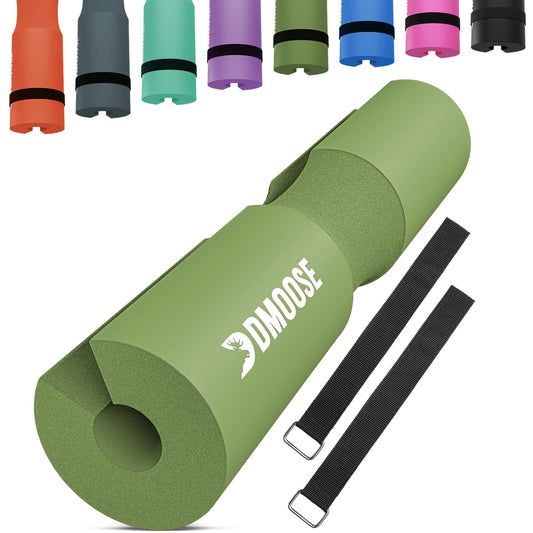 DMoose Barbell Pad, Relief Pressure from Neck, Shoulder, and Provide Lower Back Support, Non-Slip EVA Foam Squat Pad with Safety Straps, Hip Thrust Pad for Squats, Lunges - For Standard & Olympic Bars