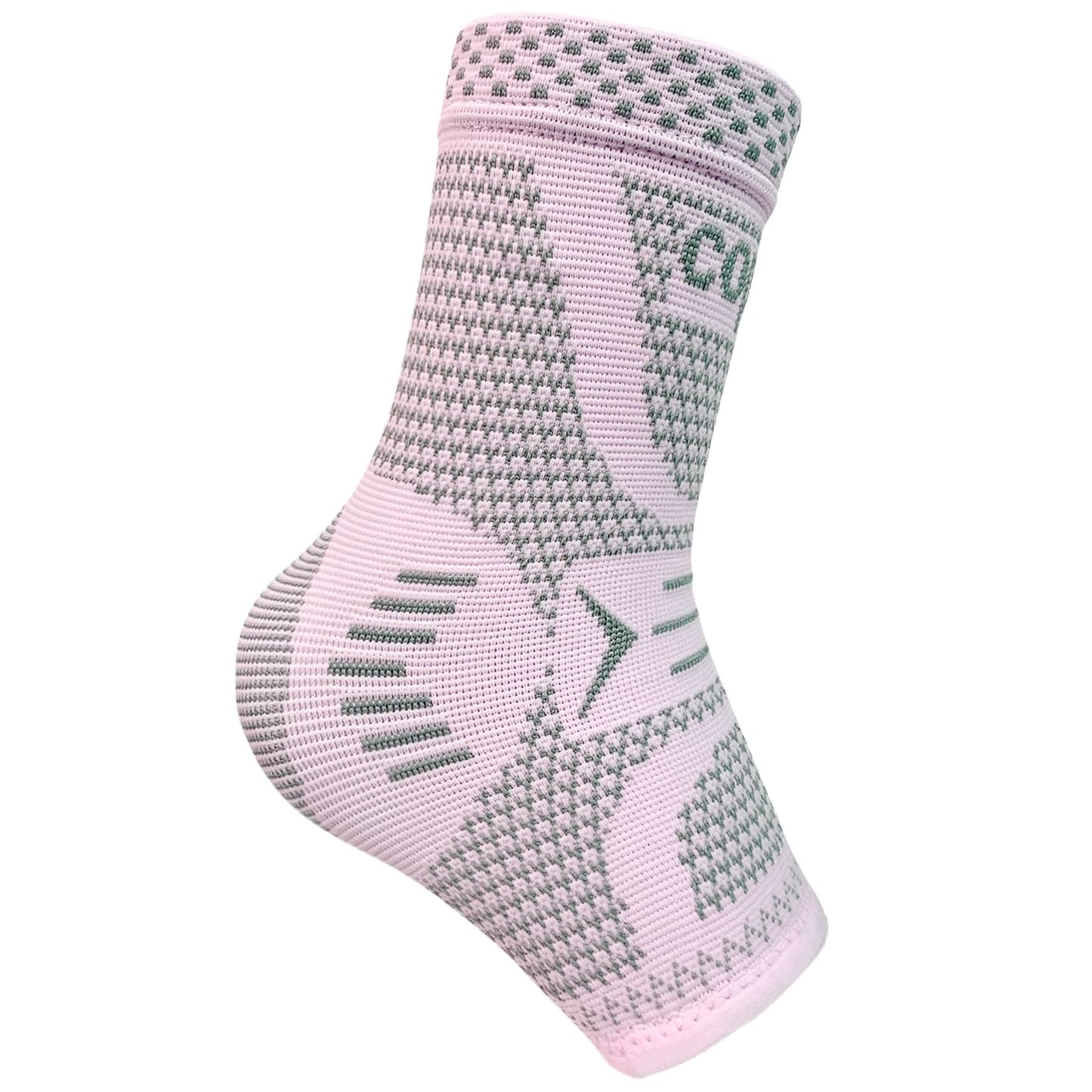 Copper Ankle Brace for Women & Men, Ankle Compression Sleeve Support, Copper Infused Ankle Sleeve for Sprained Ankle, Plantar Fasciitis Sports, Achilles Tendonitis Pain Relief, Pink Silver, M