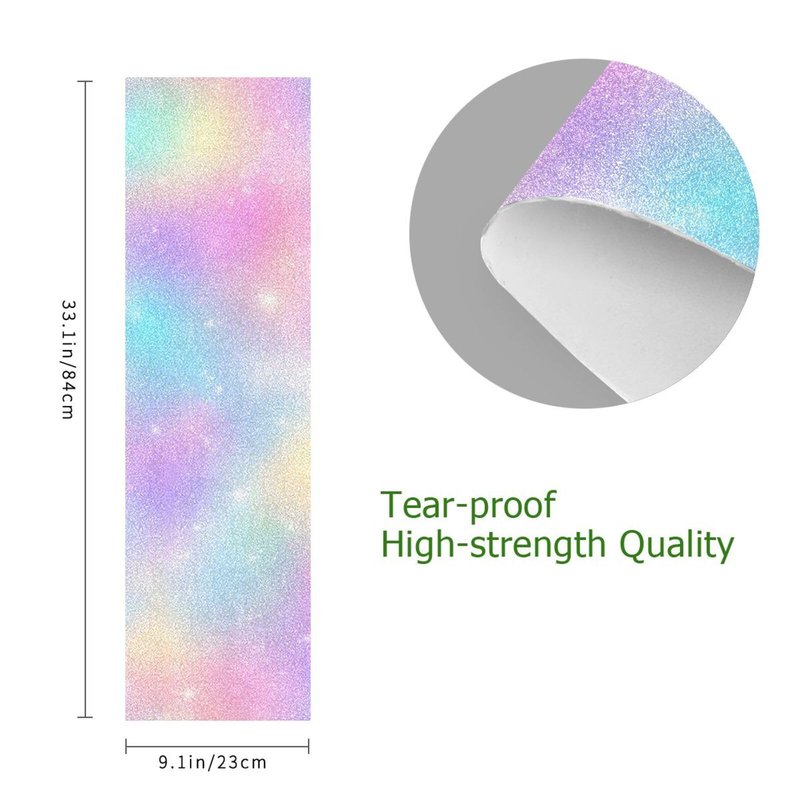 SUABO Background with Pink Glitter Hearts Skateboard Grip Tape Sheet Scooter Deck Sand Paper 9" x 33"