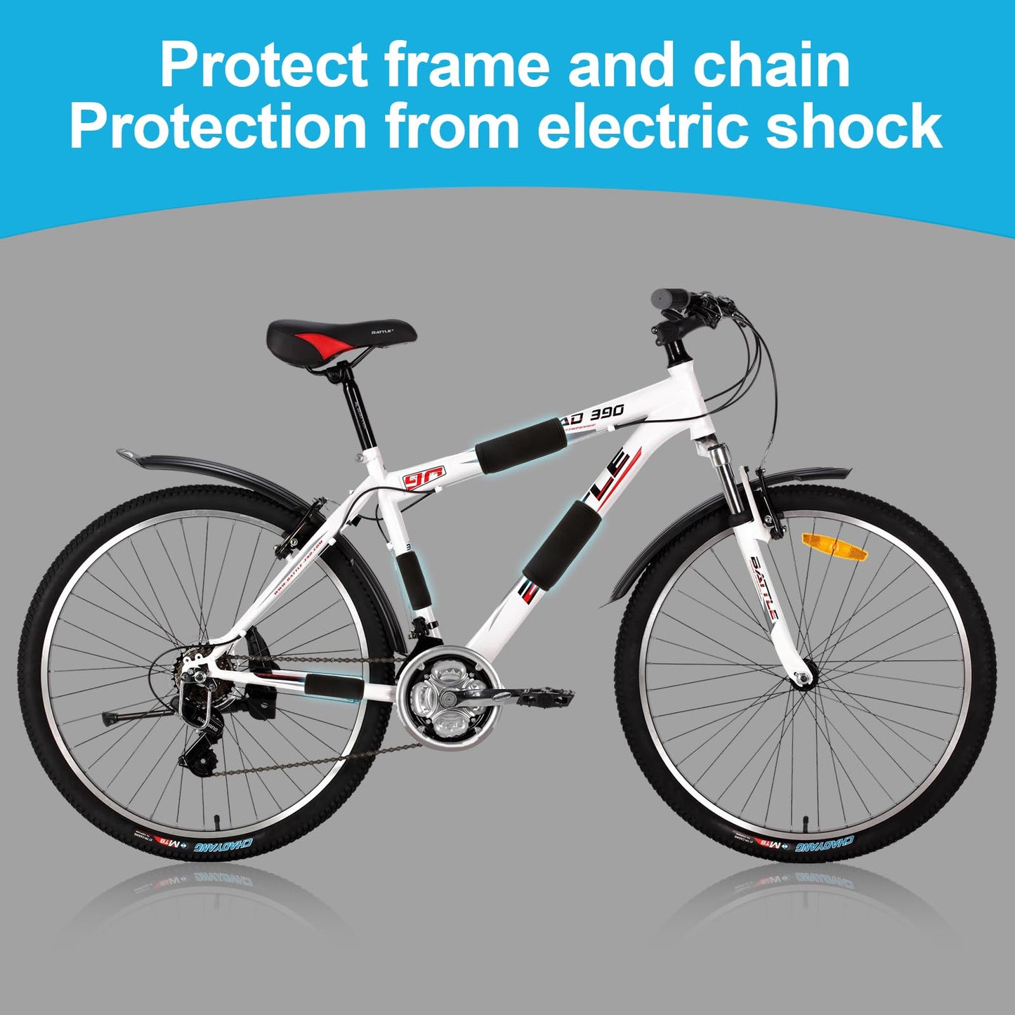 Bike Frame Protection Kit - 4-Piece, Universal Bicycle Frame Protection,Made of Neoprene, Can be Used on Bicycle Carrier Protection, E-Bike Accessories, Bicycle Accessories