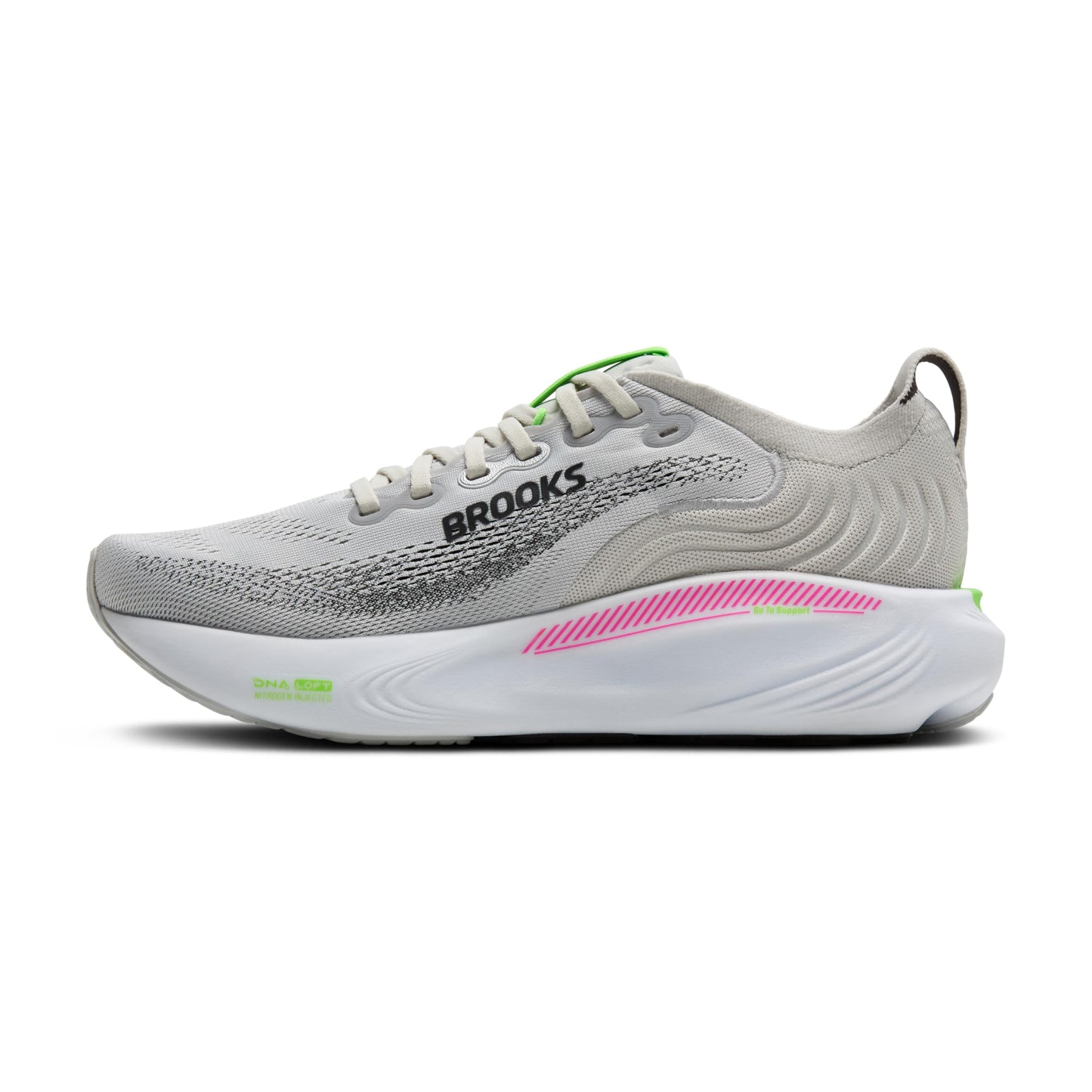 Brooks Women’s Adrenaline GTS 25 Supportive Running & Walking Shoe - Oyster/Pink/Green - 7.5 Medium