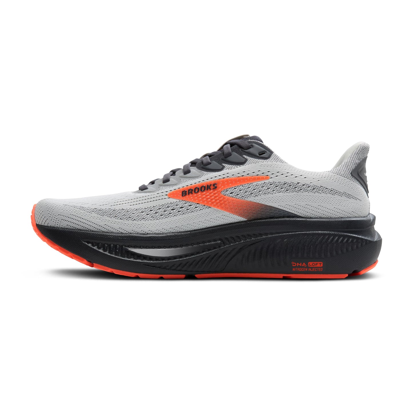 Brooks Men’s Ghost 17 Neutral Running Shoe - Oyster Mushroom/Orange/Ebony - 7 X-Wide