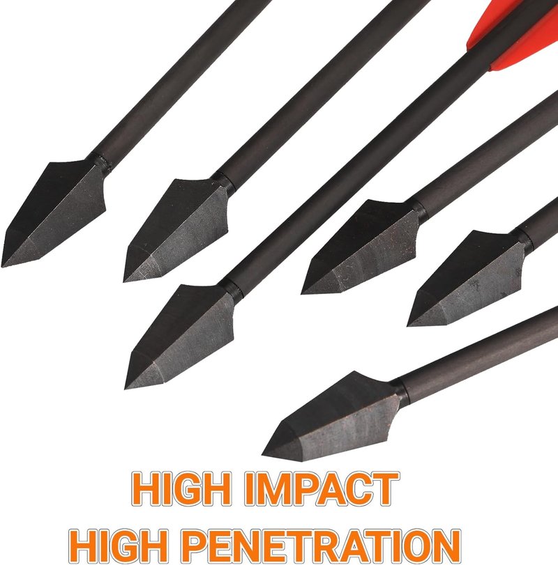 Mini Crossbow Arrows - 6.3" Carbon Pistol Bolts with Broadhead Tips | Perfect for 50-110lbs Crossbows