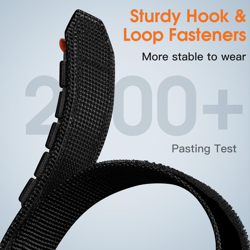 Bandletic Tactical Rugged Bands Compatible with Fitbit Versa 4 Bands, Soft Durable Military Nylon Solo Loop Sport Straps for Fitbit Versa 3/Sense 2/Sense, Large, Black