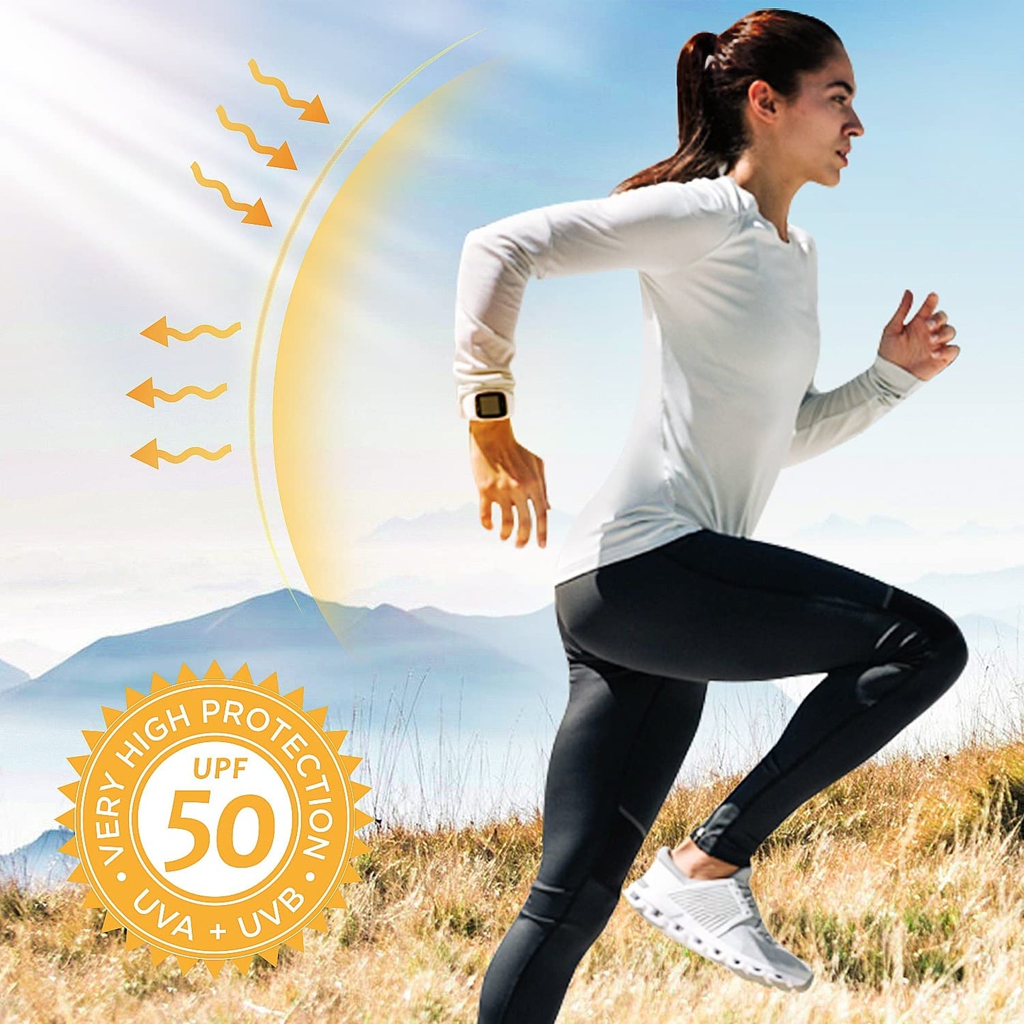 isnowood Womens Long Sleeve Rash Guard, UV UPF 50+ Sun Protection Shirts, Quick Dry Lightweight Tops for Swimming Workout Hiking Running Gray