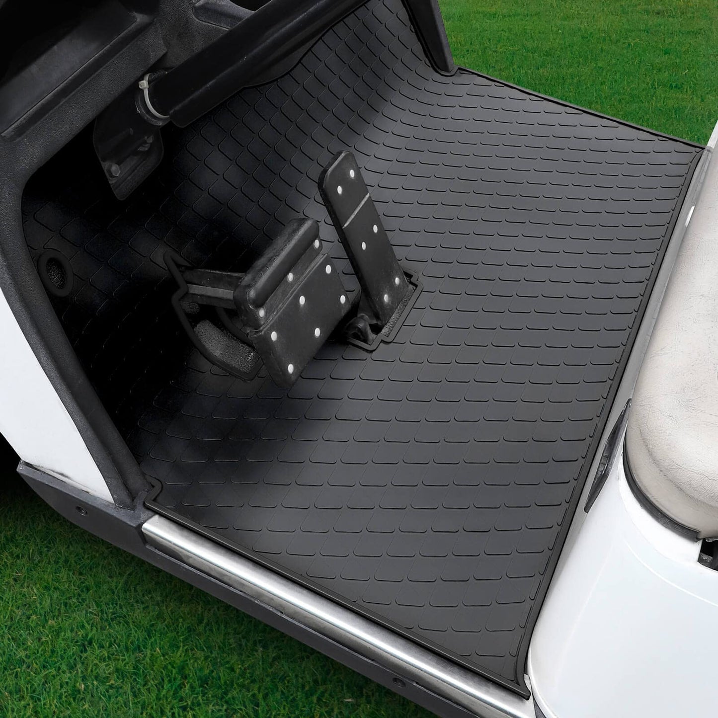 Golf Cart Floor Mat for EZGO TXT, Full Coverage Floor Liner Mat Replacement for EZGO TXT, Express S4 (2012-2020), Workhorse,Valor, Star Classic 36V Models Non-Slip&Easy to Clean Black