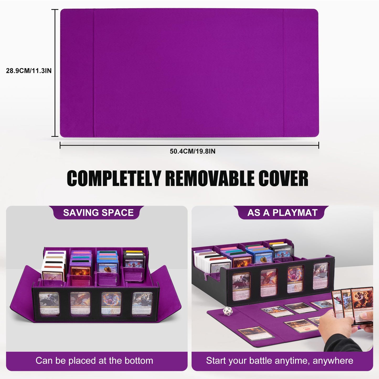 Kabinka Card Storage Box with Commander Display, 5-Row 3900+ Card Deck Box for MTG Sports Cards