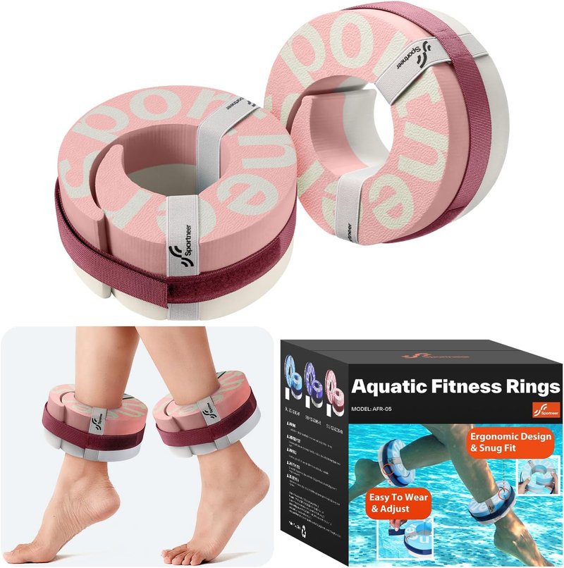 Foam Aquatic Cuffs - Water Aerobics Float Ring with Adjustable Webbing | Pool Exercise Equipment Set