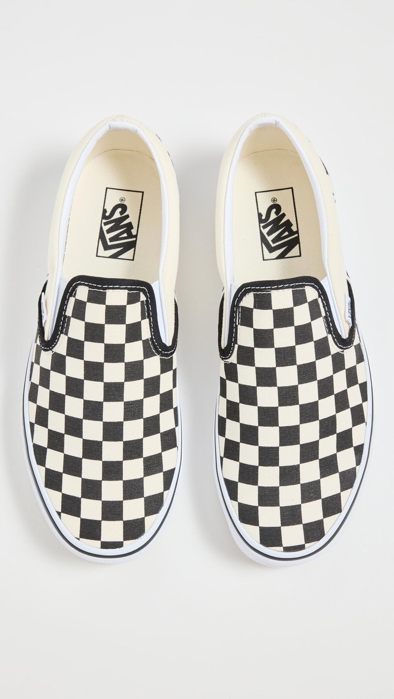 Vans Unisex Slip On Unisex Sneakers, Checkerboard Black/Off White, 7 US Women/5.5 US Men