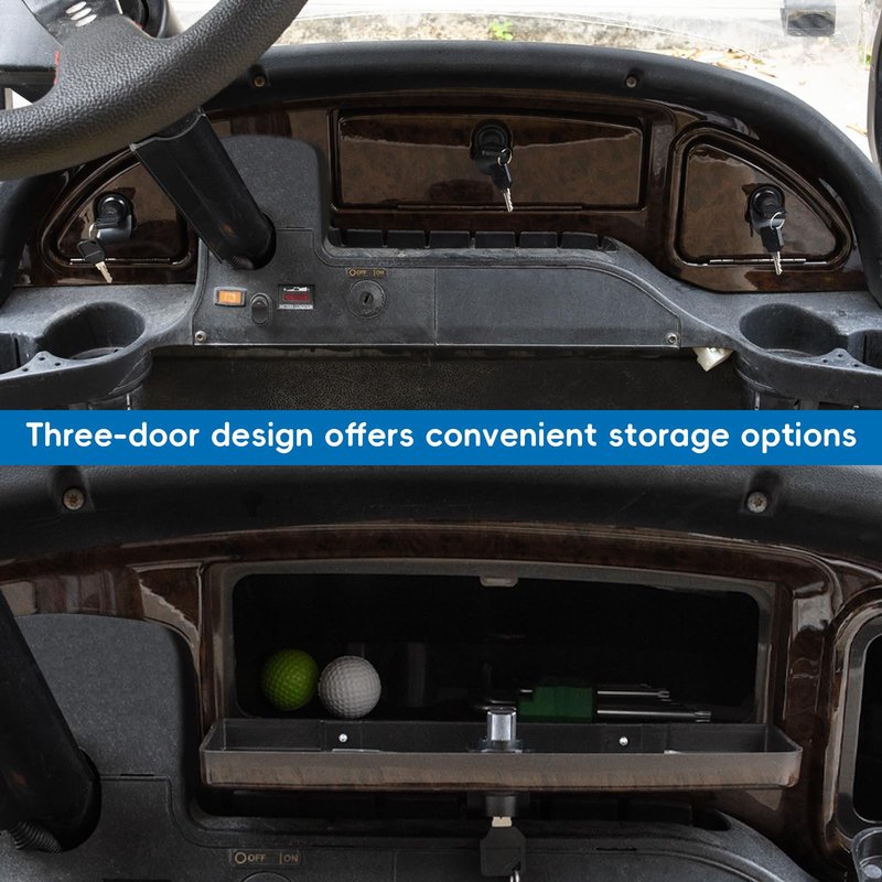 Orle Oko Golf Cart Dash Cover - Compatible with 2008.5-up Club Car Precedent, Tempo, Onward - 3-Door Golf Cart Dashboard, Wood Grain