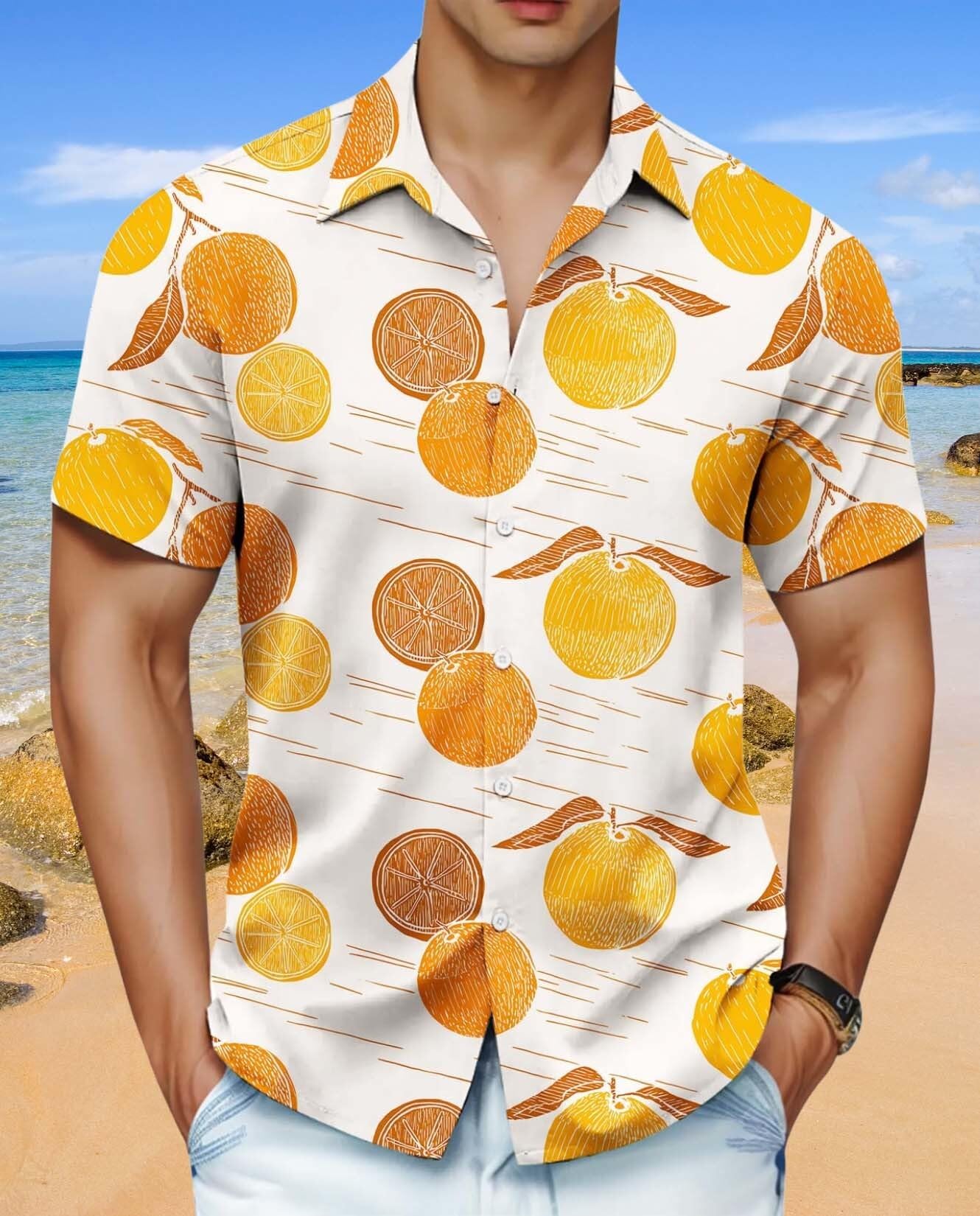Mens Hawaiian Shirt Short Sleeve Button Down Shirts Tropical Floral Summer Beach Shirts