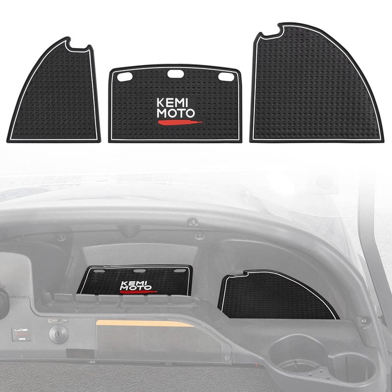 Kemimoto Golf Cart Dash Mats Compatible with Club Car Precedent 2004-2023 and Onward Tempo 2007-2023 Golf Cart Accessories White Trim