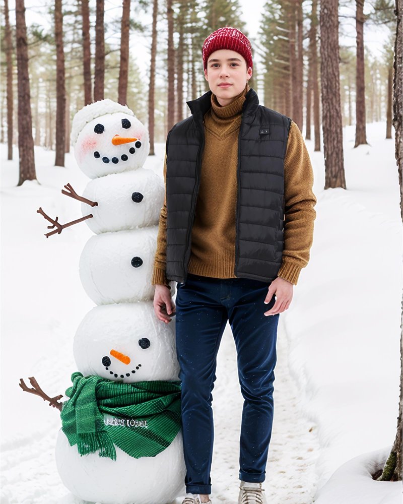 yeyeeyyee Heated Vest for Men with Battery Pack Included, Exclusive 10 Heating Zones Heated Vest, Lightweight Rechargeable, Perfect for Outdoor Activities Black L