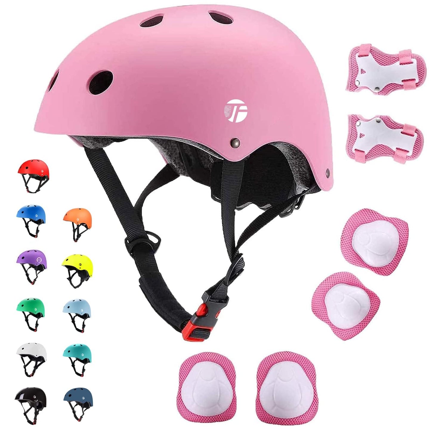 JeeFree Adjustable Gradient Color Skateboard Helmet for 3-5-8-14+Ages【Toddler Kids Youth Adult】 Girls Boys Woman.Bike Helmet for Multi-Sports Cycling Bicycle Scooter Inline Roller Skate Rollerblading