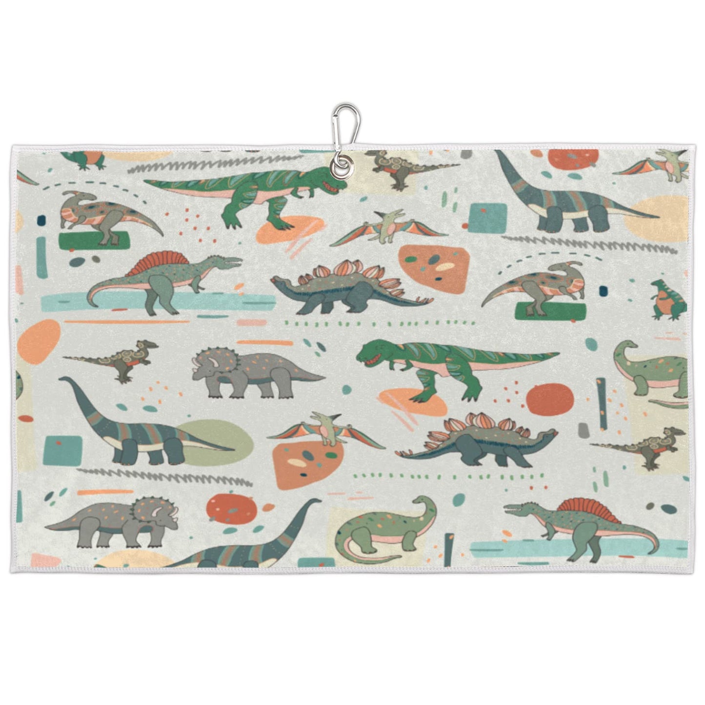 AUUXVA Funny Animal Dinosaur Golf Towel for Golf Bags with Clip for Men & Women | Cute Dino Golf Towel for Boys Girls Kids Dad Clubs | Golf Accessories and Golf Gifts for Golf Fan | 15" x 24"