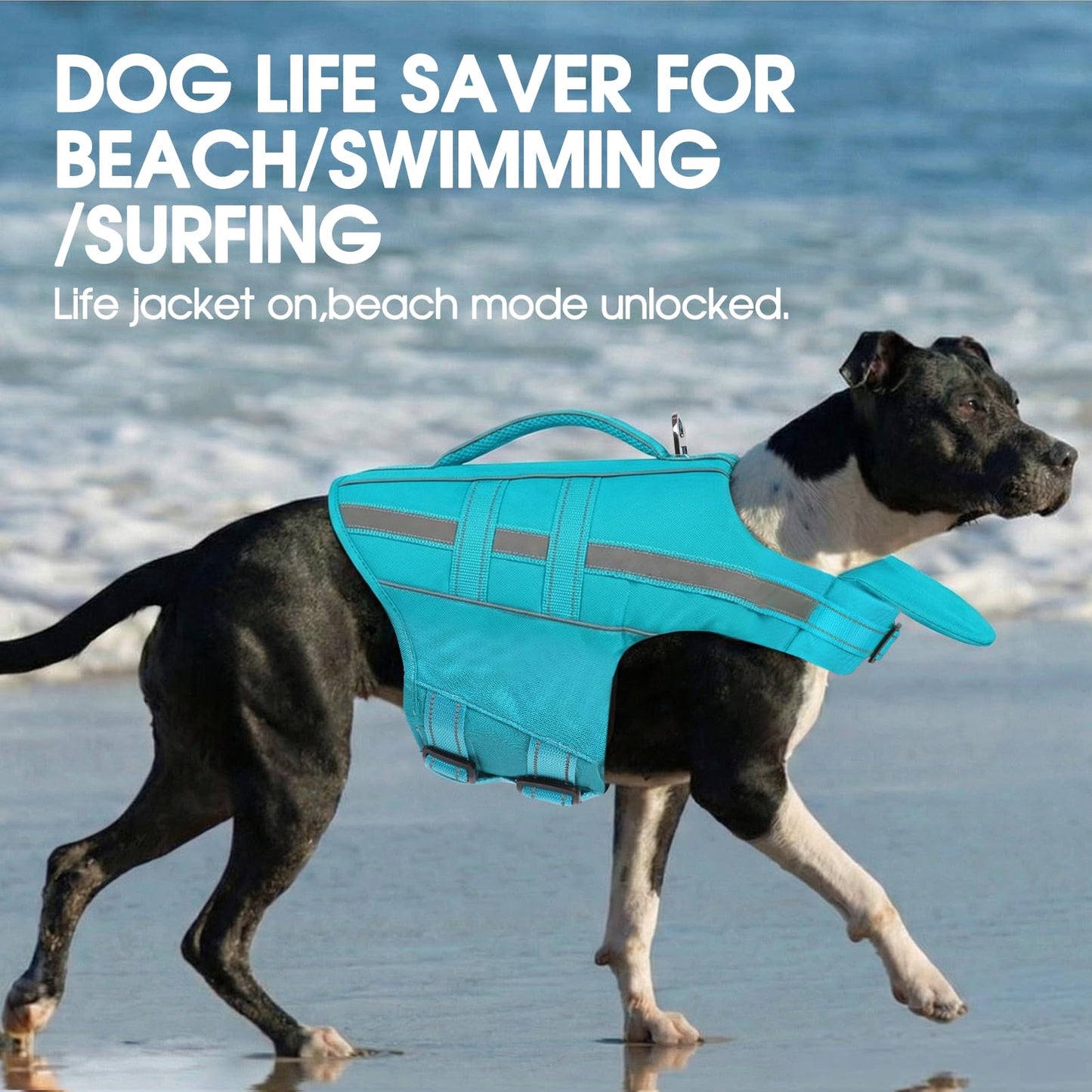 Dog Life Jacket Dog Life Vest for Swimming Boating with Front Chin Float