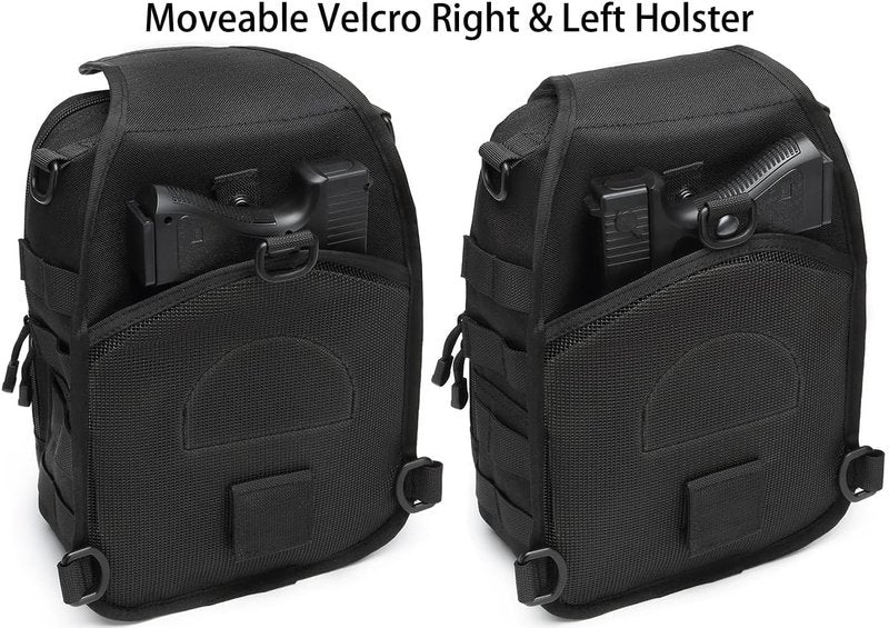 Tactical Sling Backpack - Small Crossbody Bag with Water Bottle & Radio Holder for Men | Versatile Shoulder Pouch