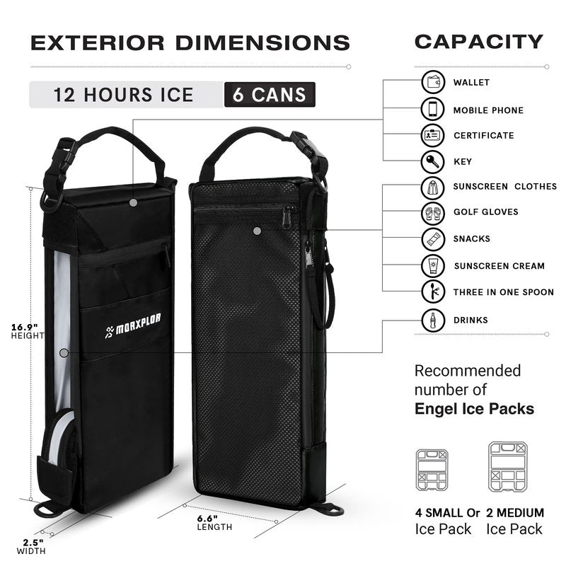MORXPLOR Golf Cooler Bag - 6 Can Insulated Beer Sleeve Soft Cooler,Golf Cart Accessories,Golf Club Bag Accessories