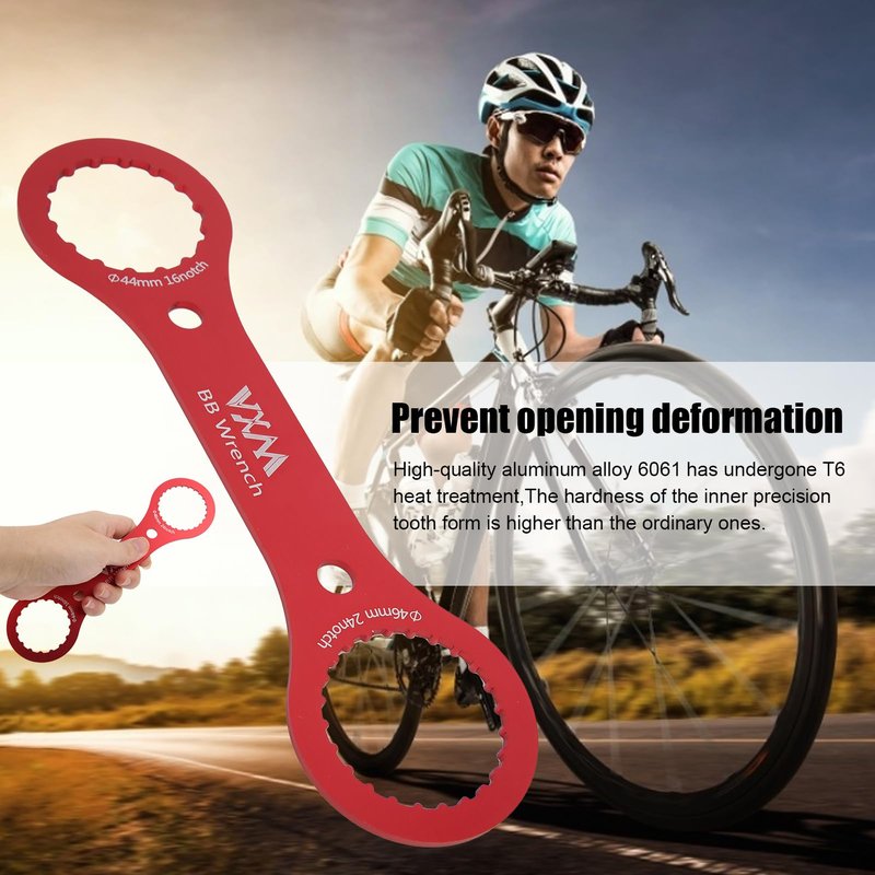 Dilwe Bottom Bracket Wrench, BB Wrench Bottom Bracket Tool 44mm 46mm 16 24 Notch BB Installation Remover Tool(red)