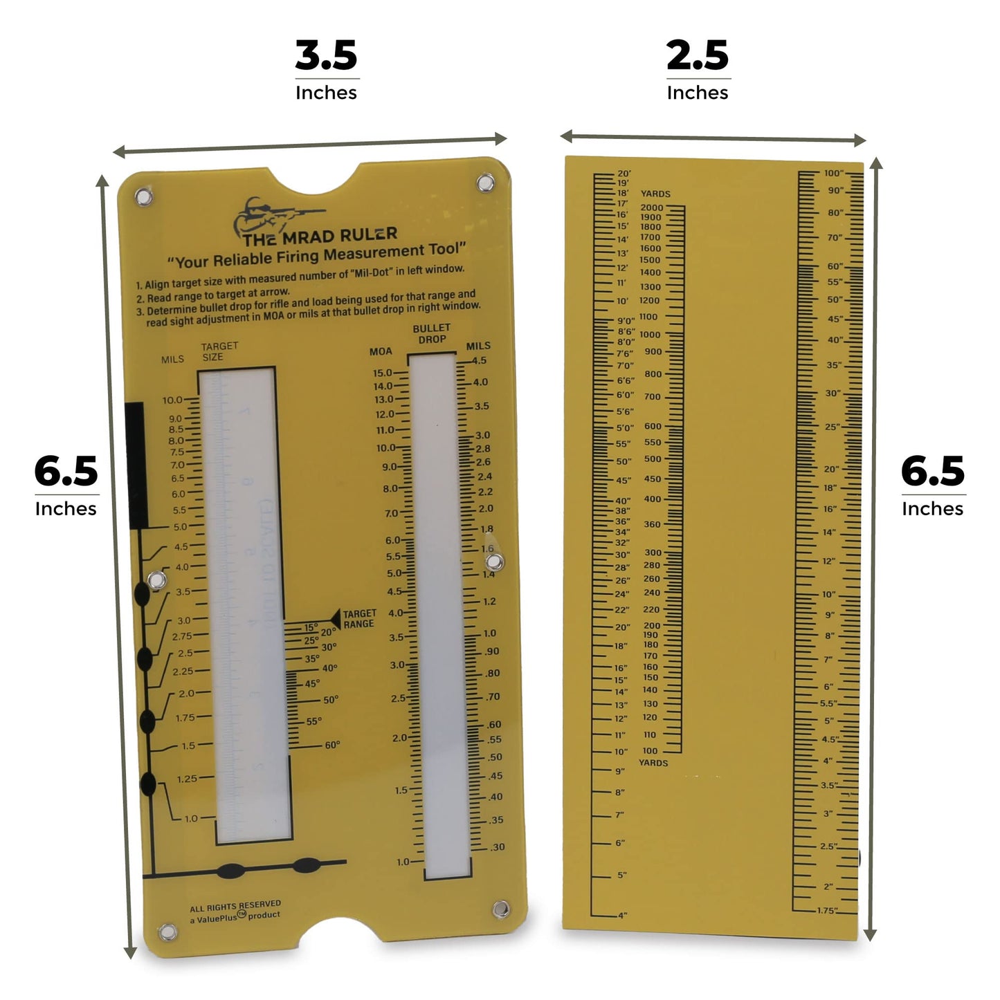 Value Plus Mrad Slide Rule Calculator to Use with Dope Book, Dope Card Chart - Ballistic Calculator for Sniper Scope and Rifle Long Range Shooting, Hunting and Targets