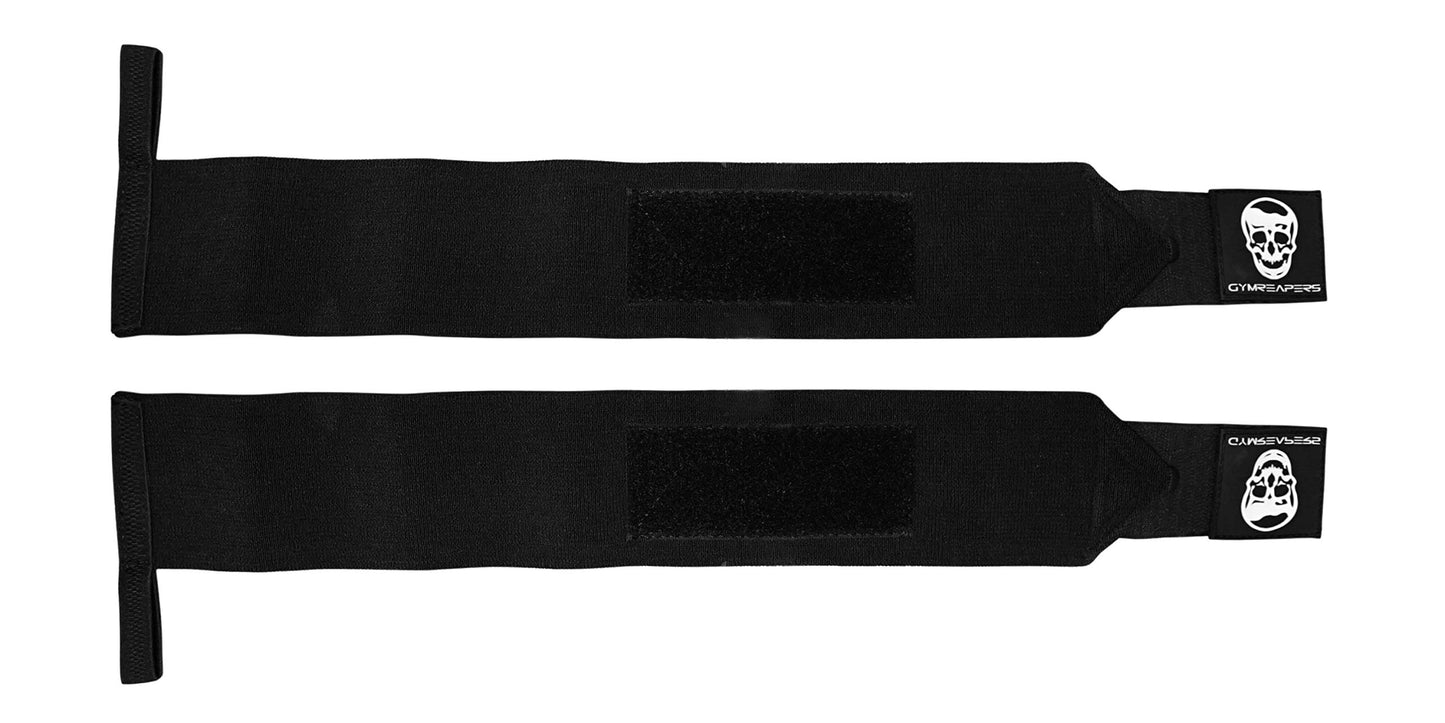 Gymreapers Wrist Wraps Weightlifting - Stiff Heavy Duty 18" Wraps with Thick Thumb Loop for Powerlifting, Bodybuilding, Cross Training, & Heavy Presses (Black - 18")