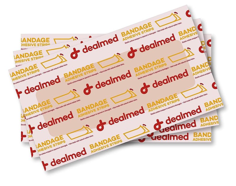 Dealmed Fabric Flexible Adhesive Bandages – 100 Count (3 Pack) Bandages with Non-Stick Pad, Latex Free, Wound Care for First Aid Kit, 2" x 4"