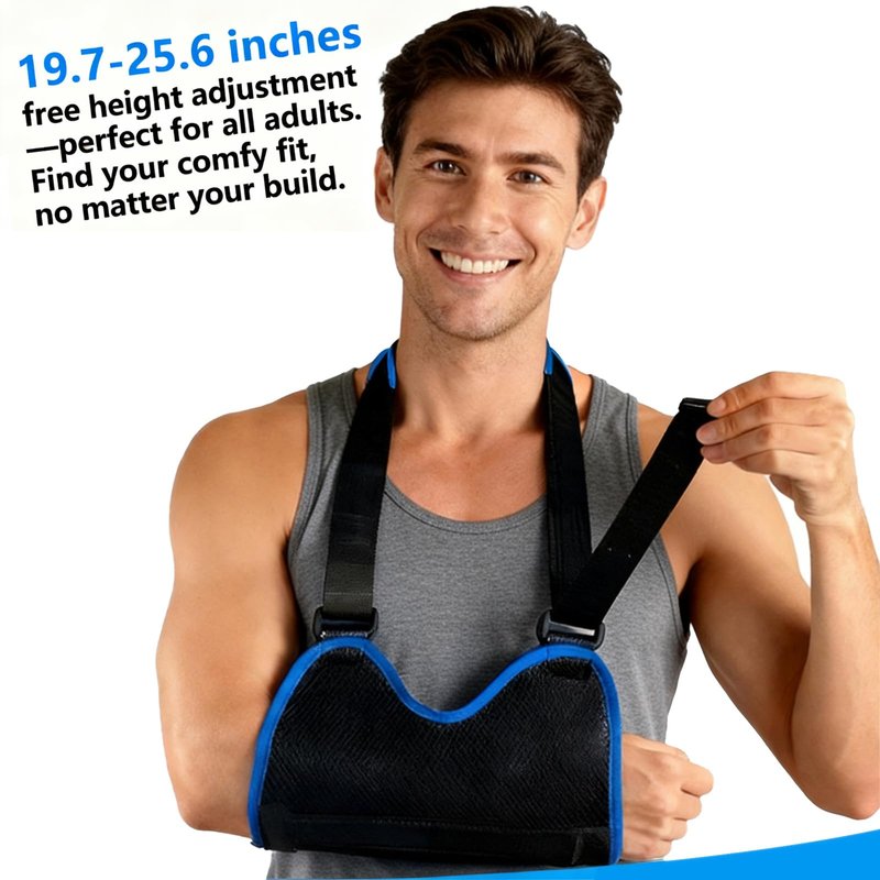 FELICITDR Arm Sling Shoulder Immobilizer - Medical Support for Broken/Fractured Arm Elbow Wrist (Men & Women) | Dual Steel Plate Stability, Adjustable Size