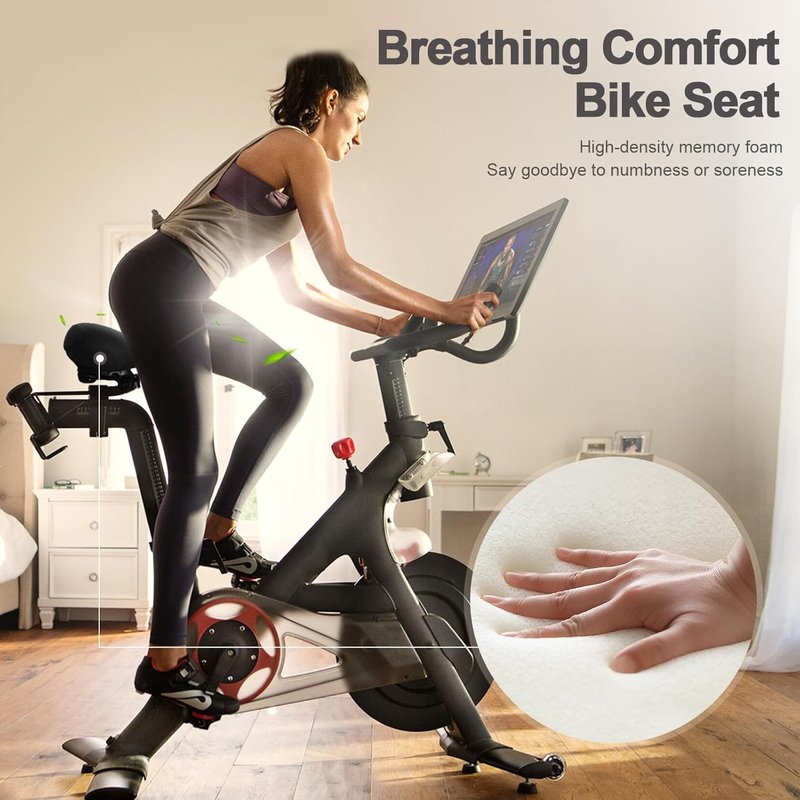 Comfortable Wide Bicycle Seat - Memory Foam Bike Saddle with Dual Shock Absorption | Ideal for Men & Women