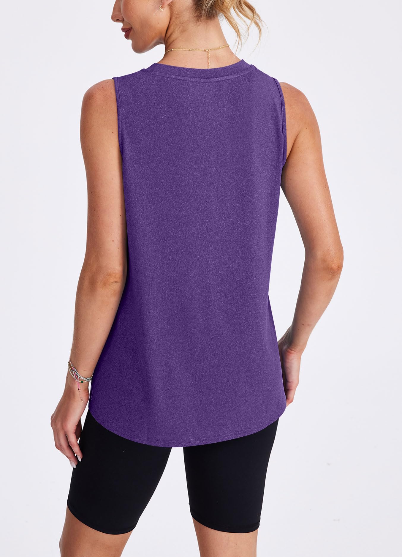 XIEERDUO Tank Tops for Women Exercise Tennis Running Shirts Activewear Fitness Fashion Tank Tops Dark Purple S