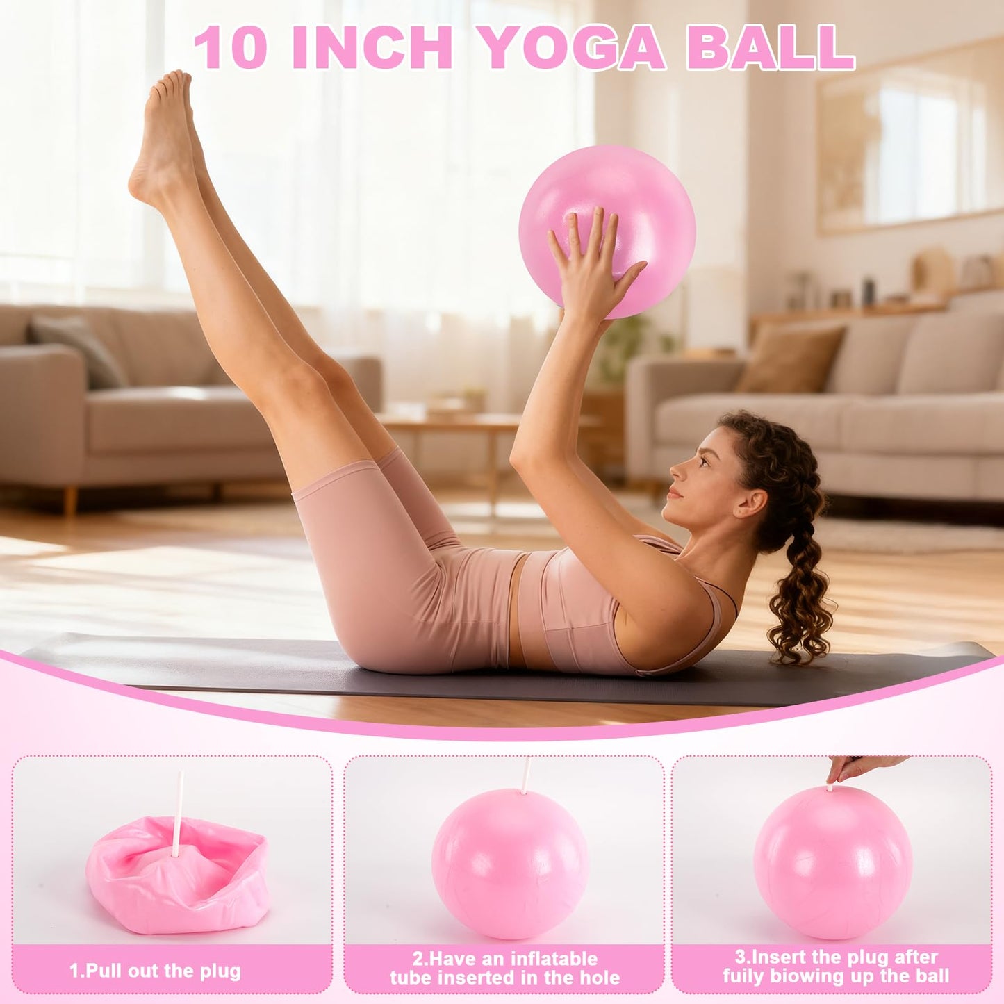 Pilates Kit with Pilates Equipment and Pilates Ring and Ball Set, 13-Piece Pilates Essentials Kit for Women for Home Workouts with Resistance Bands, Yoga Strap, Stretch Band, Arm Trainer & Socks
