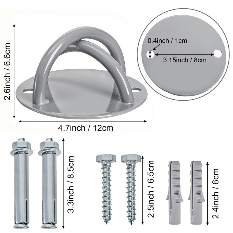 Faswin Wall Mount Bracket for Suspension Straps, Ceiling Anchor X Mount for Rings, Body Weight Strength Training Systems, Yoga Swings & Boxing Equipment