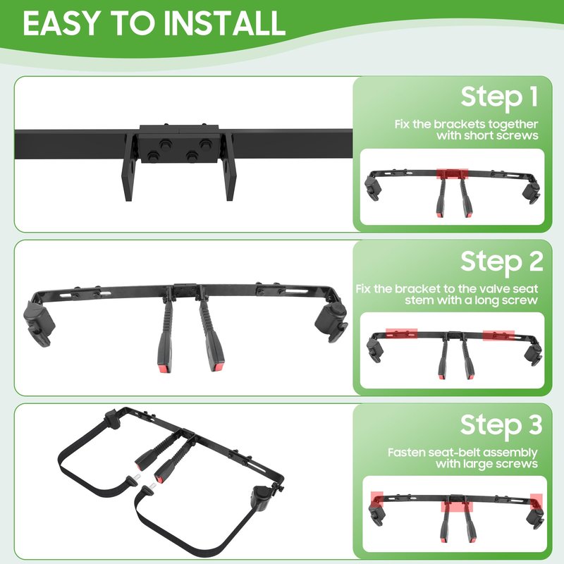 10L0L Universal Golf Cart Seat Belt Bracket Kit for 2 Passengers, Front Seat Retractable Seat Belts with Adjustable Mounting Bar, Fits EZGO TXT/RXV, Club Car DS, Yamaha Carts, Hardware Included