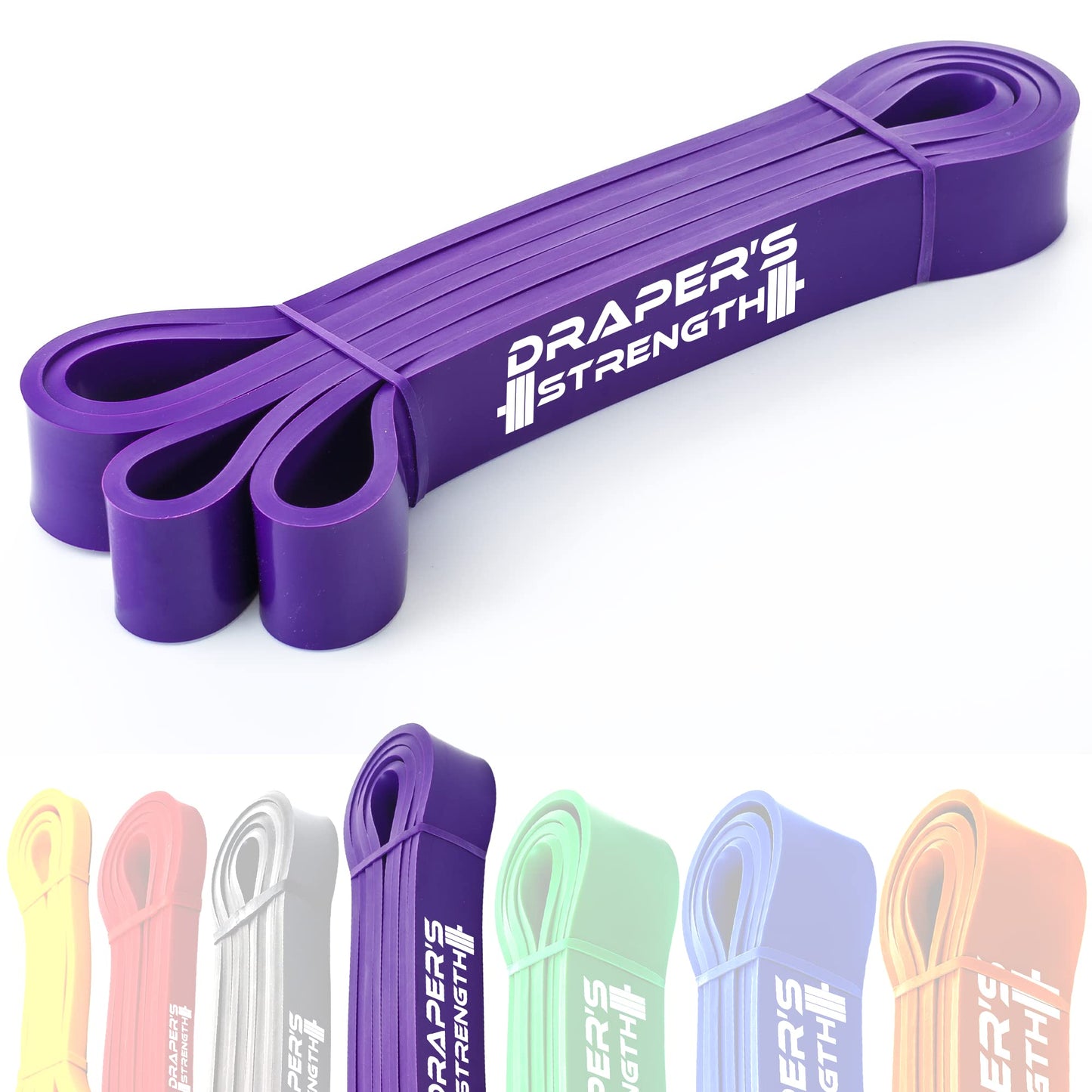 Draper's Strength Heavy Duty Resistance Stretch Loop Bands for Powerlifting Workout Exercise and Assisted Pull Ups 04. Purple