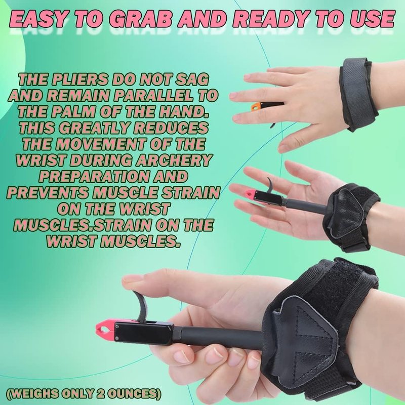 Archery Bow Release Aid - 360° Metal Pliers Jaws for Youth & Kids | Compound Wrist Release