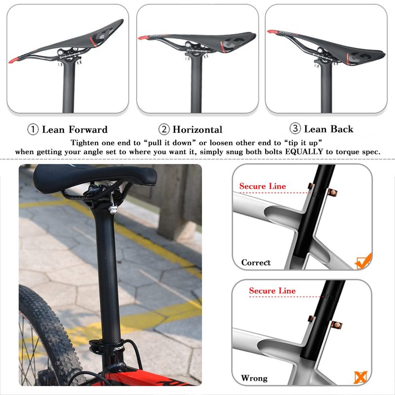 TPard Carbon Bike Seatpost 27.2/31.6 Ultralight Carbon Fiber Bicycle Seat Post Bike Seat Tube for Mountain Road Bikes MTB BMX