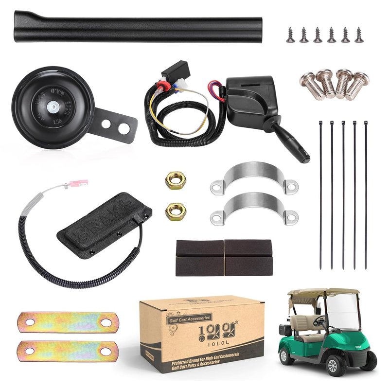 10L0L Golf Cart Turn Signal Kit with Horn Brake Hazard Blinker Light Switch with 9-pin Plug Wiring Harness, Suitable for Yamaha, Club Car, EZGO (Fit Input Current 12V)