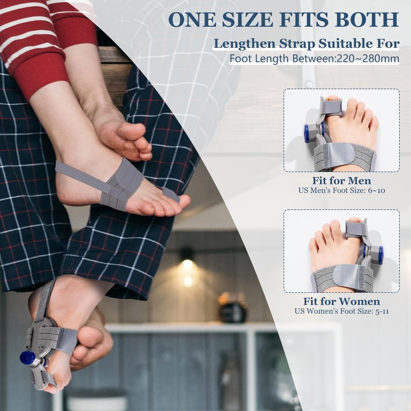 Bunion Corrector for Women Men, Adjustable Big Toe Straightener Bunion Fix, Bunions Splint Brace with Non Slip Separators, Treatremedy Alignment Correction for Hallux Valgus Foot Pain Relief