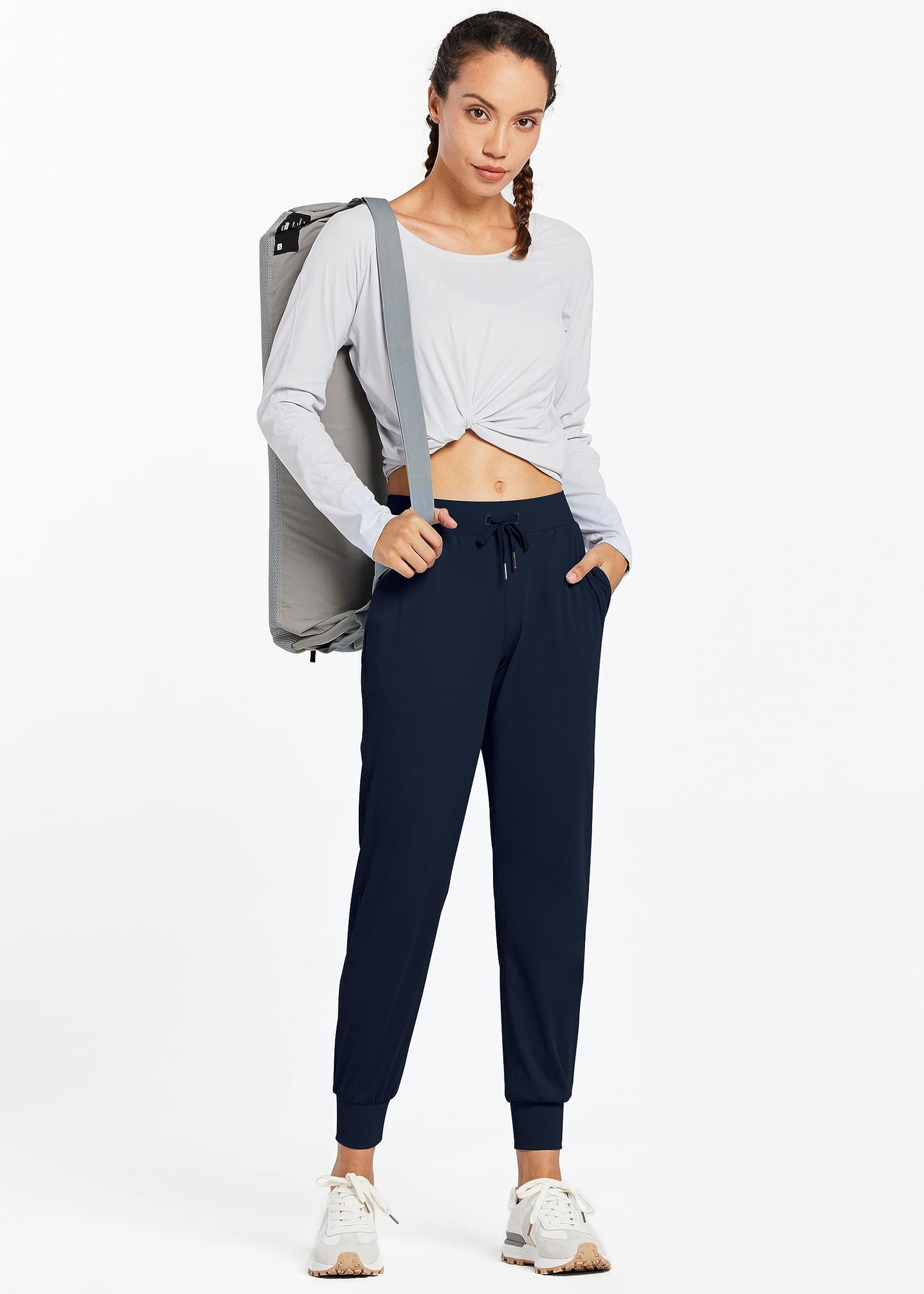 Libin Women's Joggers Pants Athletic Sweatpants with Pockets Running Tapered Casual Dance Pants for Workout,Lounge, Navy XXL