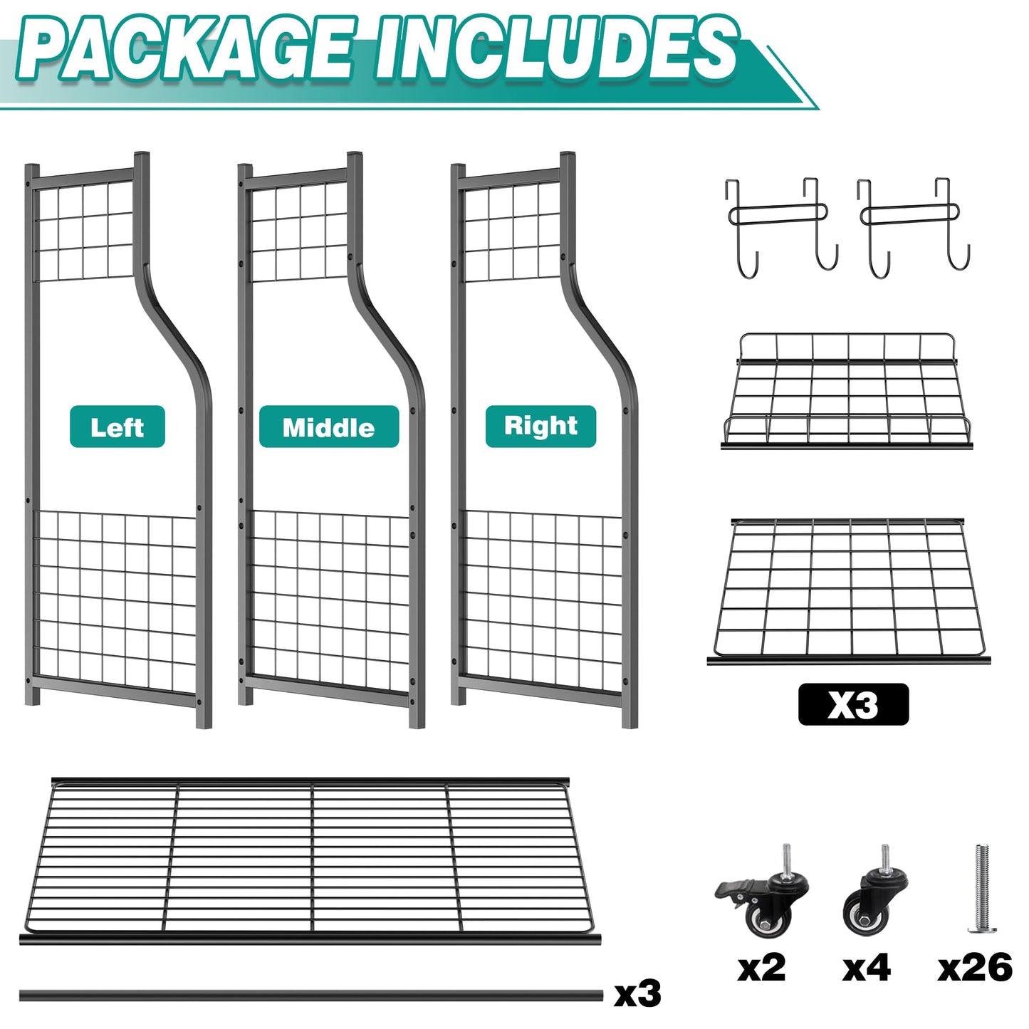 EVERHANGER Golf Bag Storage Organizer, Freestanding Golf Bag Holder Stand, Heavy Duty Golf Storage Rack for Garage, Club