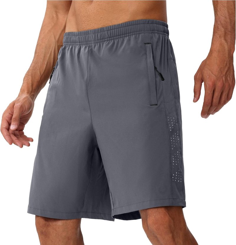 Men's Workout Shorts - 7 Inch Inseam, Lightweight & Breathable Quick Dry Athletic Shorts with Zipper Pockets