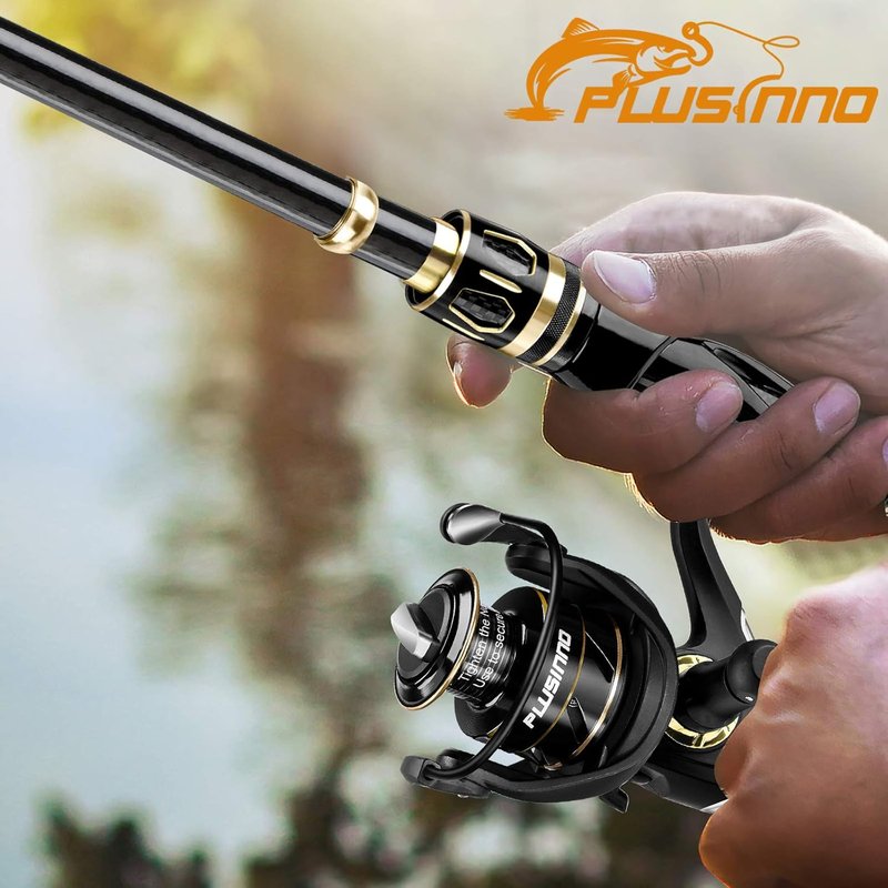Fishing Rod and Reel Combo Set - Telescopic Carbon Fiber Fishing Pole for Travel | Saltwater & Freshwater Use