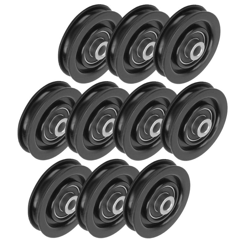 Keenso 10 Pcs/Set 75mm/2.95" Nylon Bearing Pulley Wheel,Abration Bearing Wheel for Home Gym Equipment Part Cable Machine