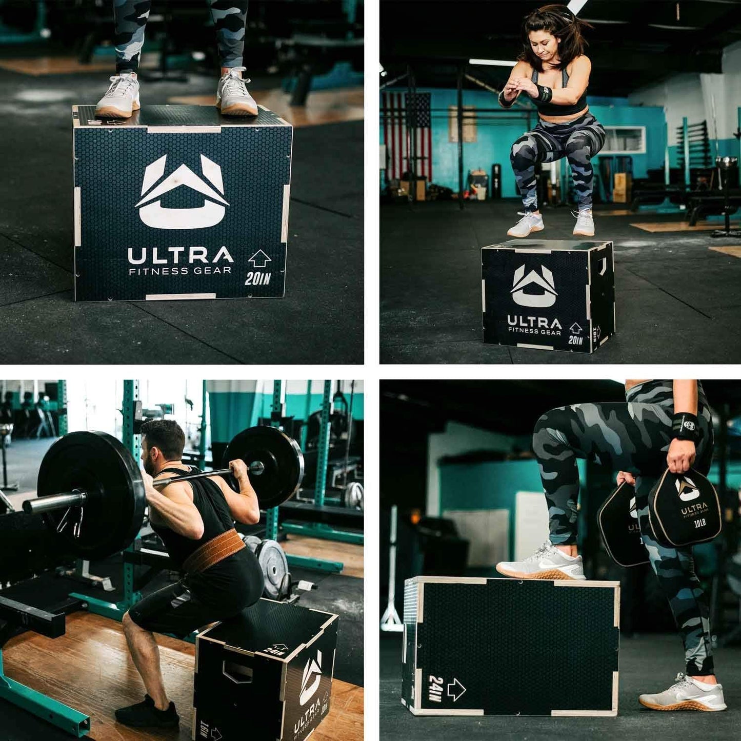 Ultra Fitness Gear Wooden Plyo Box, 31 Plyometric Jump Training Squat, Step Up, Jumps & More Workout Size S, M, L, XL, Home Gym Exercise Equipment (Black Anti-Slip, Small 16/14/12)