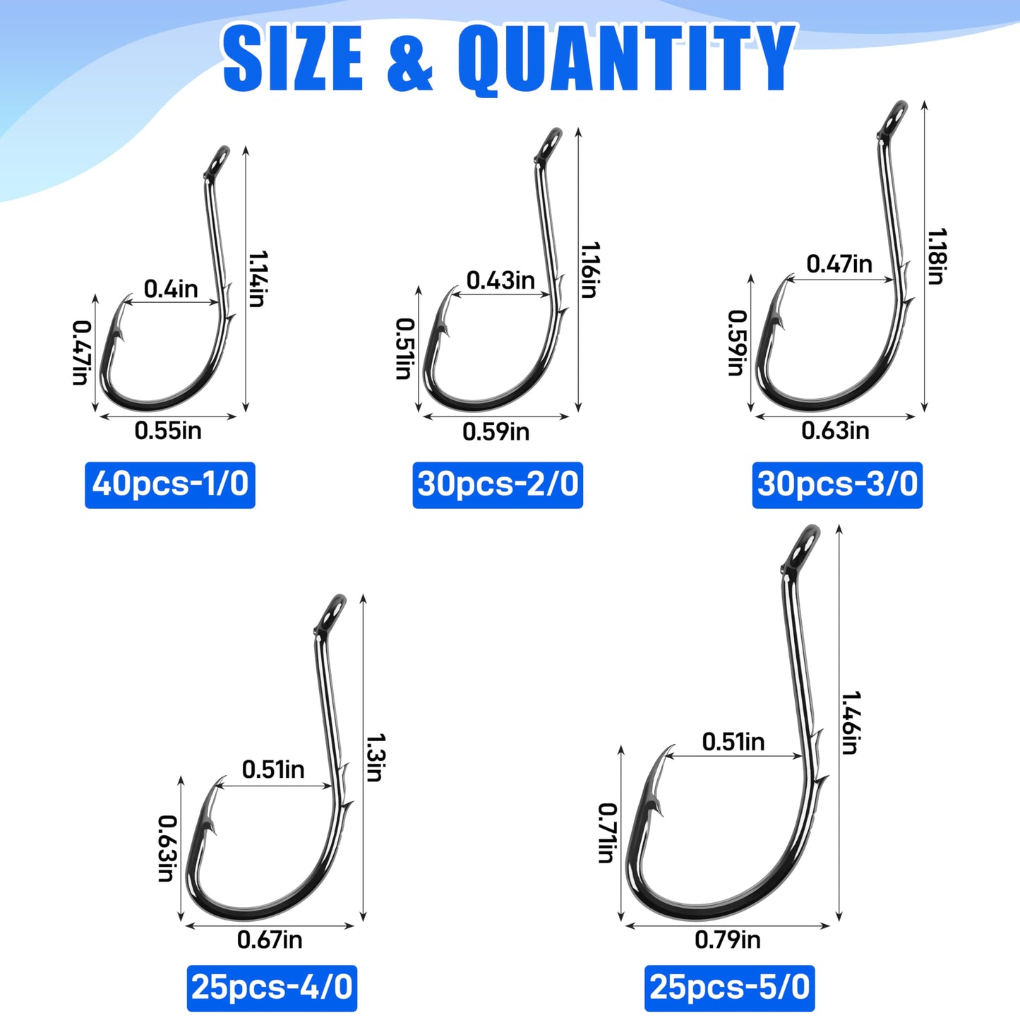 150pcs Octopus Baitholder Fishing Hooks, Double-Barb Shank Bait Holder Hook