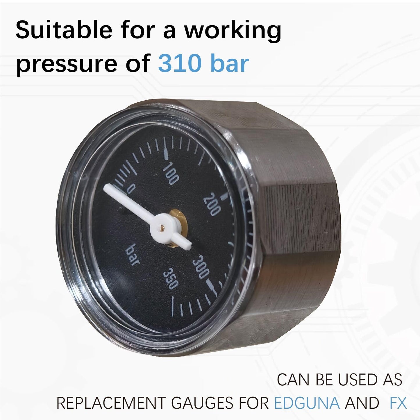 1/8" BSP 350Bar Paintball Gauge 28mm Pressure Gauge Regulator Parts for Paintball Airsoft Air Rifle PCP FX EDGUN Manometer