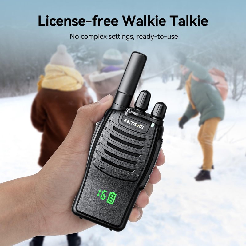 Retevis H-777H Walkie Talkies Rechargeable,2 Way Radios Long Range,USB-C,VOX,Short Antenna,Hidden Display,Flashlight,Portable FRS Two-Way Radios for Adults Skiing Gift Family (3 Pack)