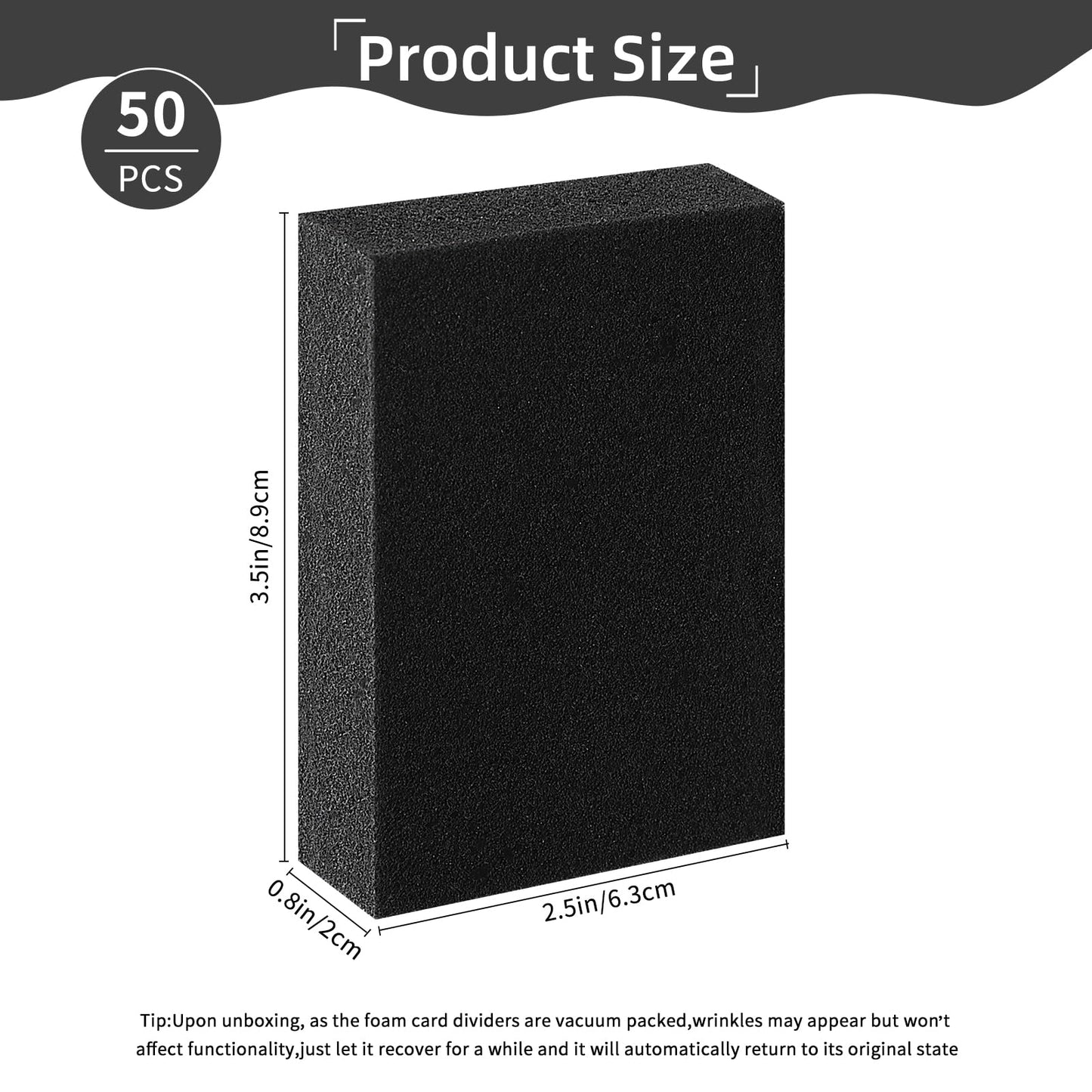 50 Pcs Trading Card Box Foam Inserts,40D High Density Card Storage Foam Dividers,Foam Spacers for Trading Card Storage Boxes,Prevent Card Movement,Fits Sports Cards,Game Card Organizers,Collection