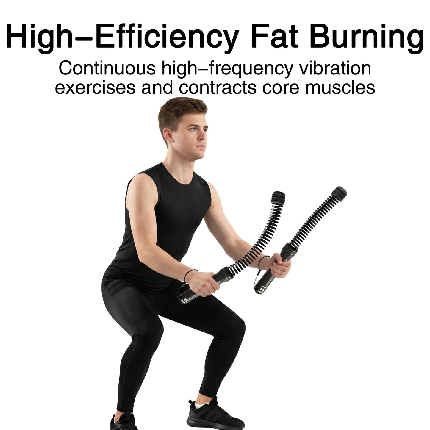 2Pcs Weighted Ropeless Battle Ropes, Heavy Duty Portable Cordless Battle Ropes for Home Gym with Poster, Workout Exercise Rope for Strength Building, HIIT and Low-Impact Aerobic Training for Men & Women